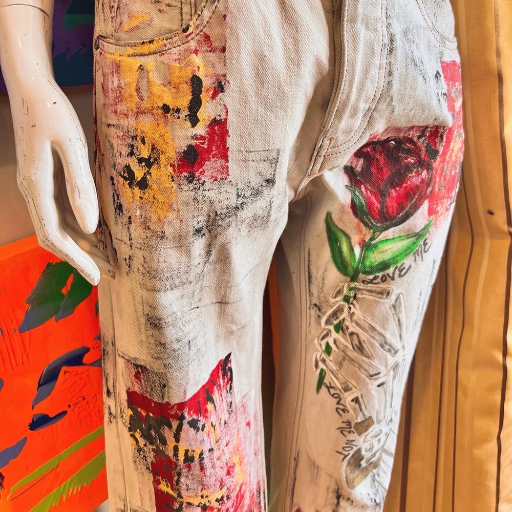 Hand painted art jeans